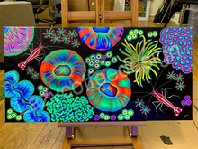 Load image into Gallery viewer, Reef garden/ Cleaner shrimp #2 on 12 x 24” Canvas