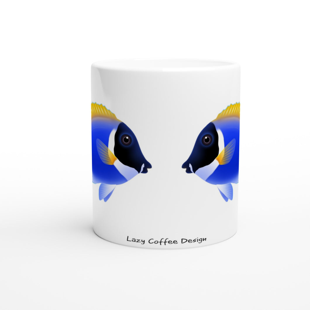Powder Blue Tang White 11oz Ceramic Mug