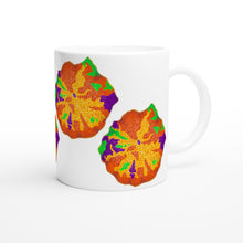 Load image into Gallery viewer, Purple Monster Jawbreaker Mushroom White 11oz Ceramic Mug
