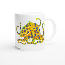 Load image into Gallery viewer, Blue Ringed Octopus White 11oz Ceramic Mug
