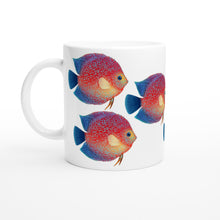 Load image into Gallery viewer, Discus Fish White 11oz Ceramic Mug
