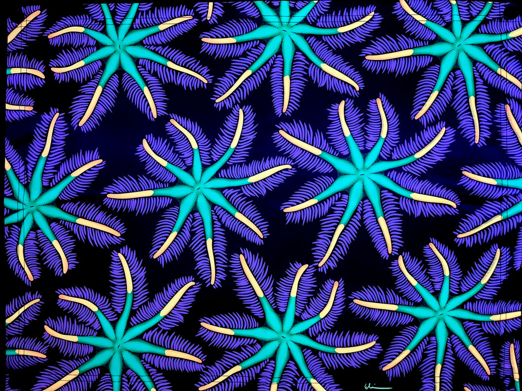 Firework Clove Polyp Pattern UV Reactive Tapestry
