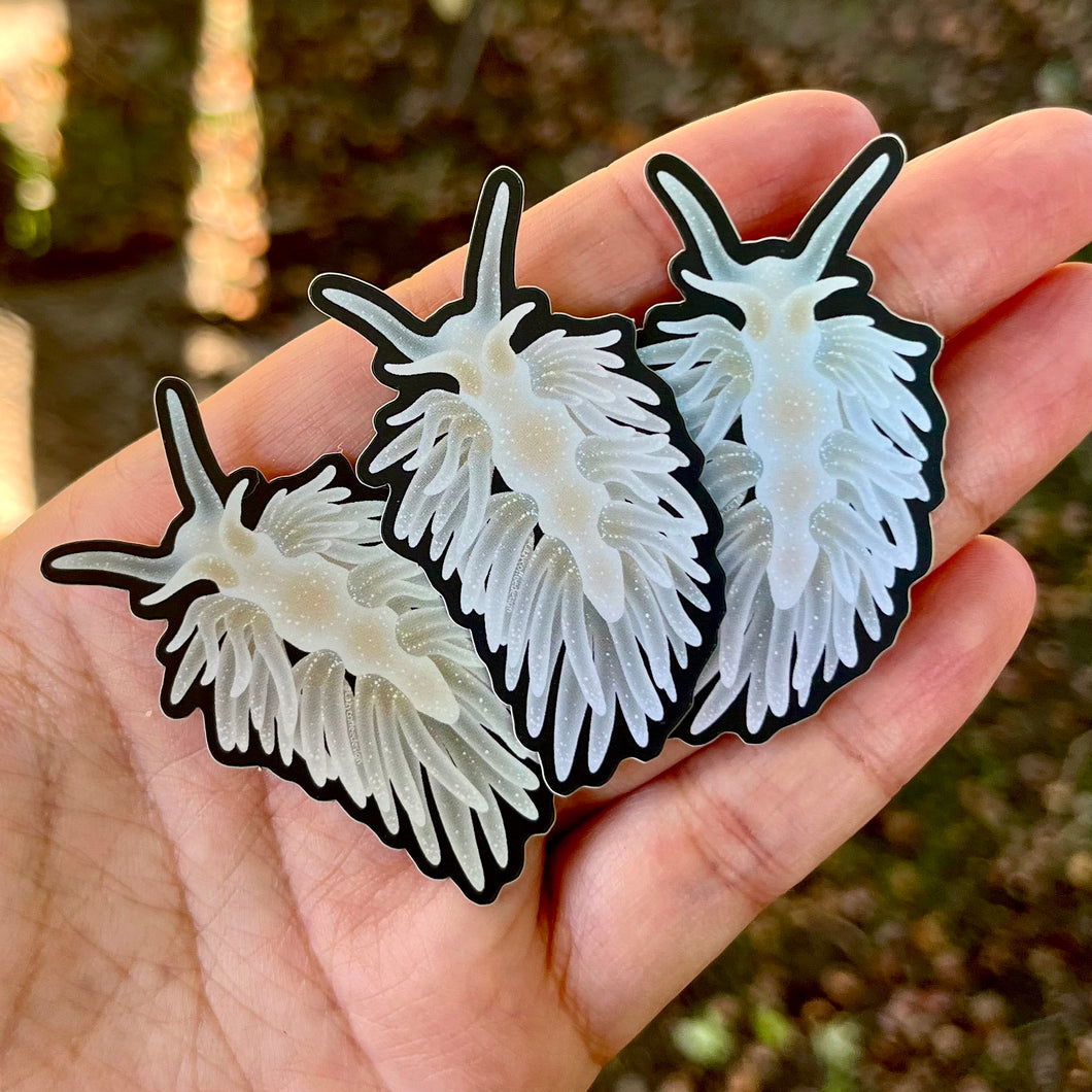 Berghia Nudibranch Sticker / Holo Metallic