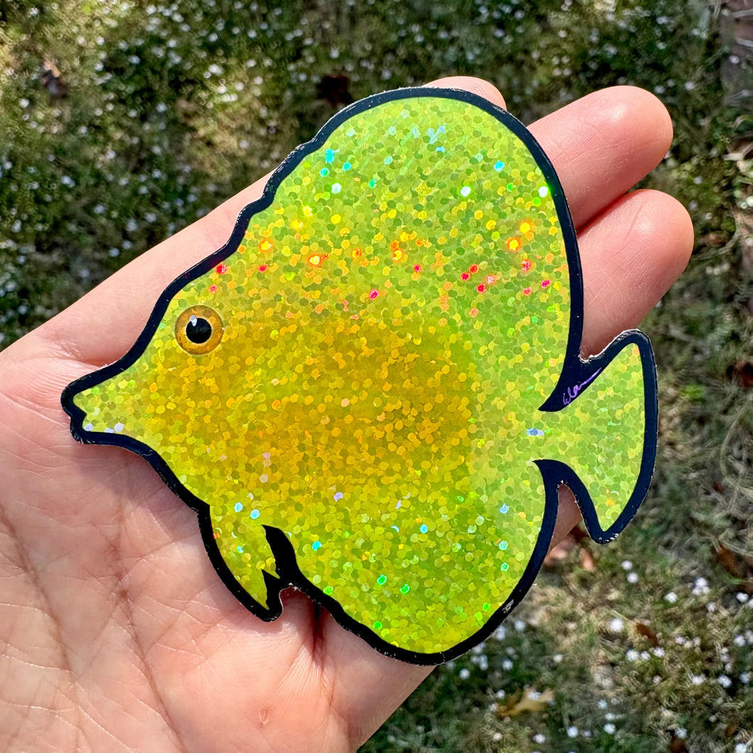 Yellow Tang Sticker / Glitter