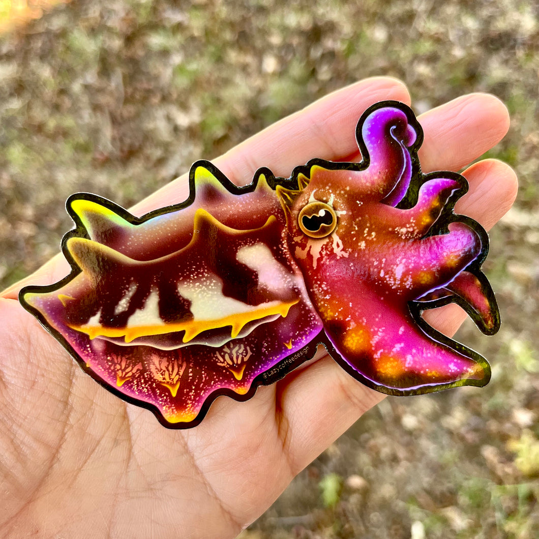 Flamboyant Cuttlefish Sticker/ Holographic