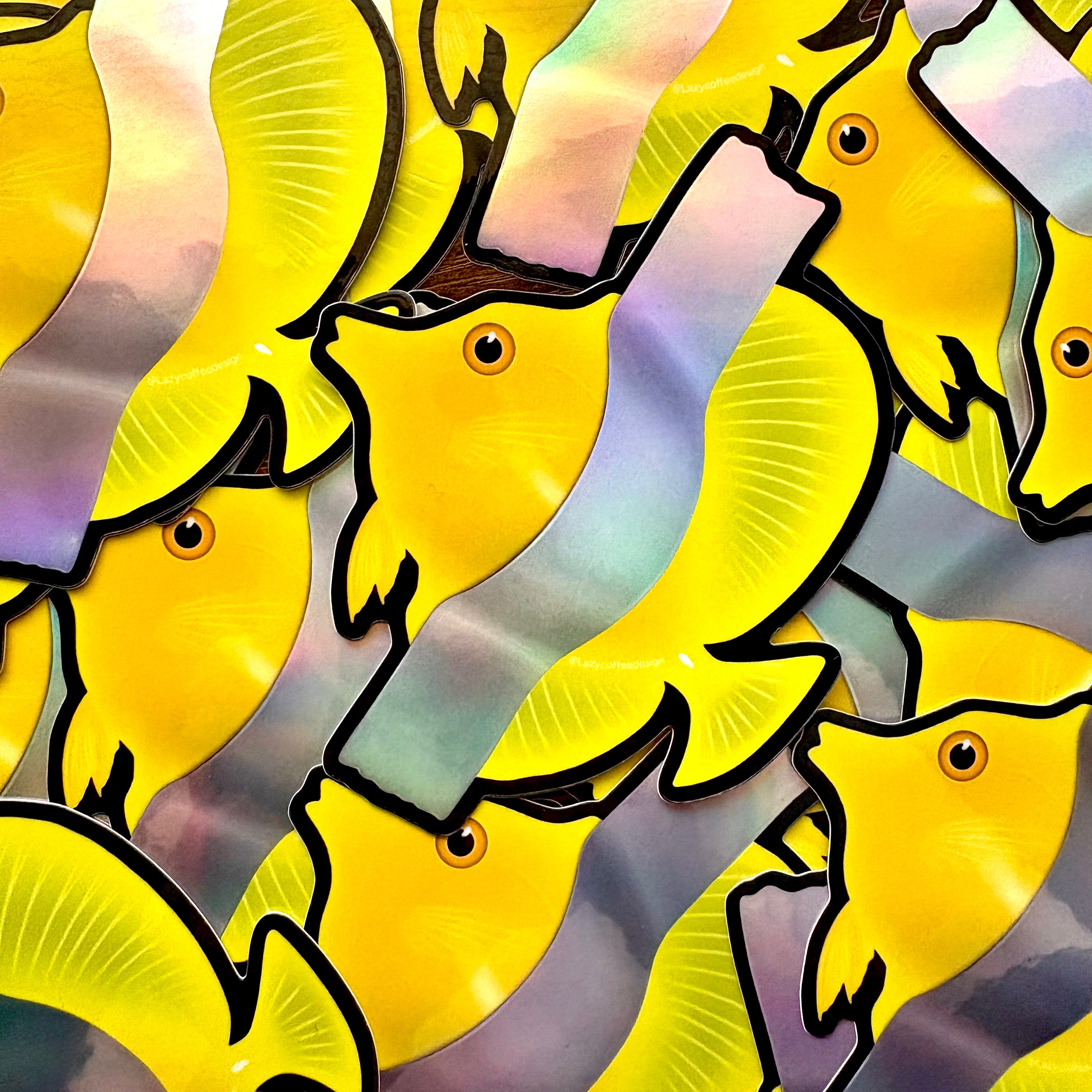 $6.2M Yellow Tang Sticker/ Holographic – lazycoffeedesign