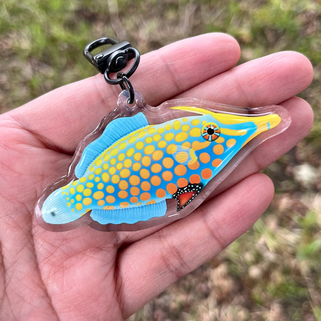 Orange Spotted Filefish Keychain