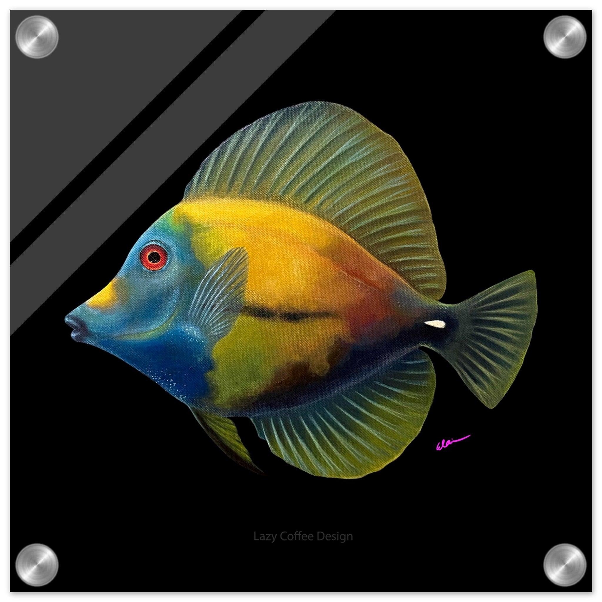 Blue Face Koi Tang Acrylic Print – lazycoffeedesign