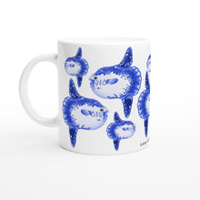 Load image into Gallery viewer, Mola mola sunfish White 11oz Ceramic Mug

