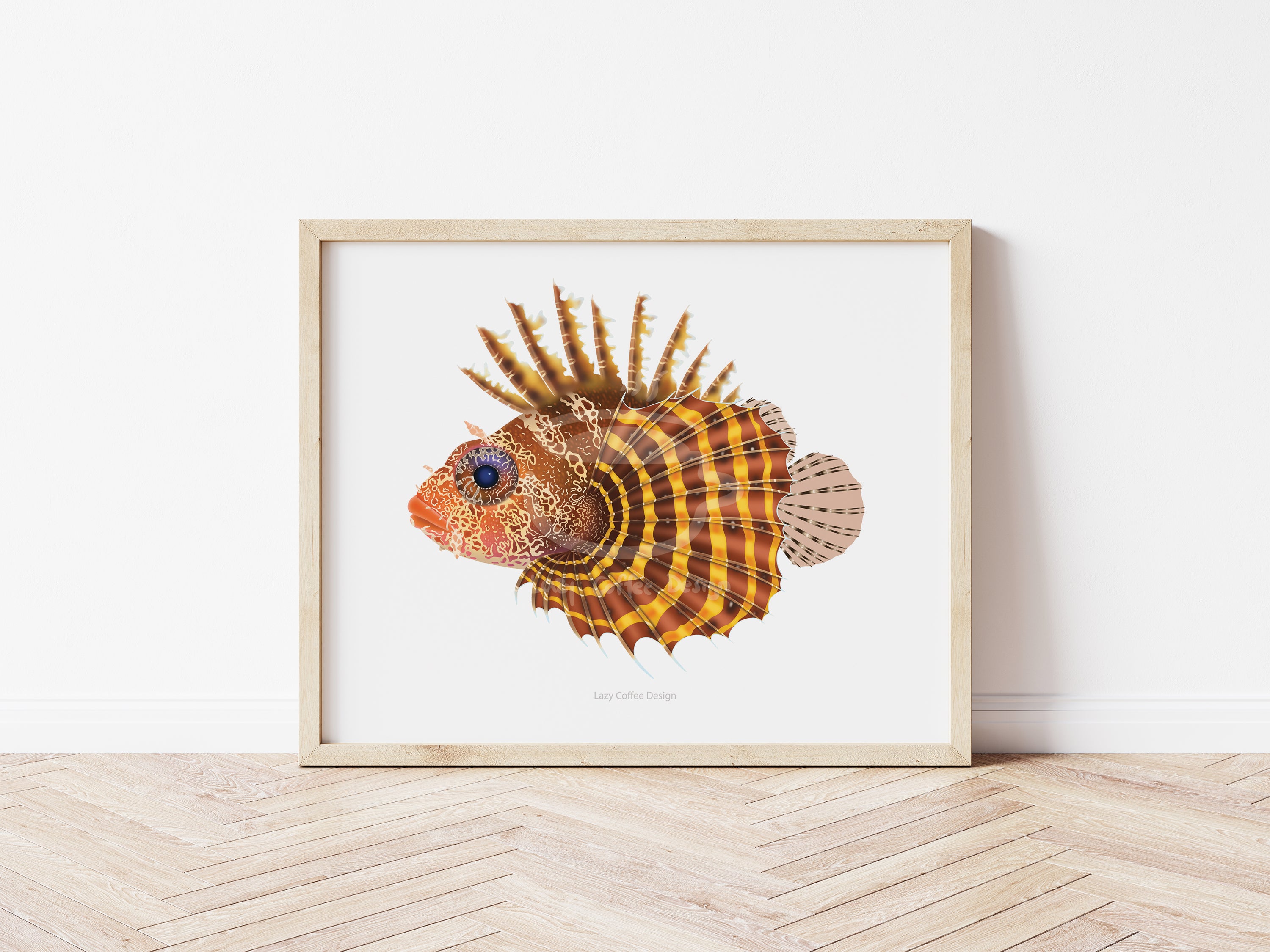 Fuzzy Dwarf Lion Fish Fine Art Print for Saltwater Aquarium Lover ...