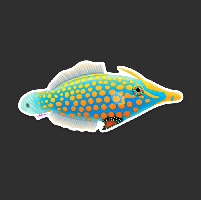 Orange Spotted Filefish Sticker