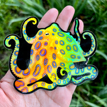 Load image into Gallery viewer, Blue Ring Octopus sticker/ holographic
