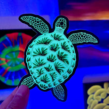 Load image into Gallery viewer, Glow in the dark sea turtle sticker/ honu
