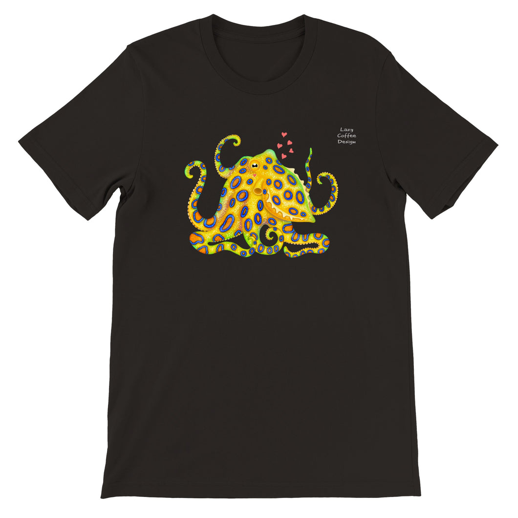 Blue Ring Octopus Premium Unisex Crewneck T-shirt