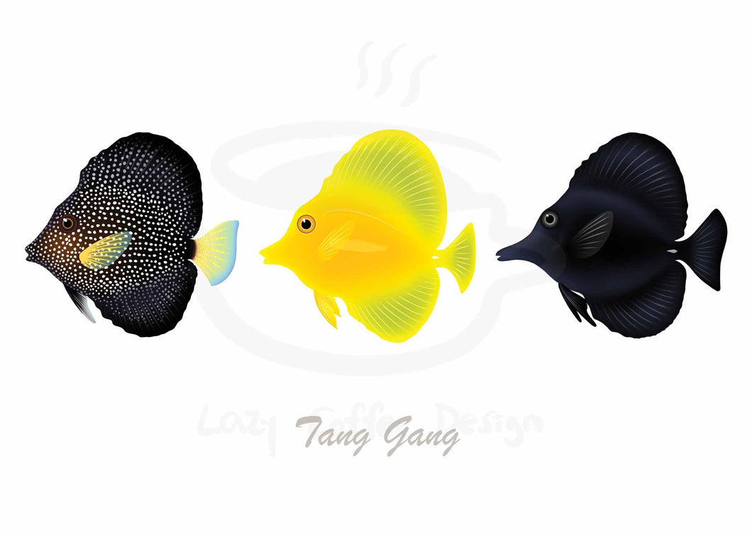 Gem, Yellow and Black Tang Greeting Cards / 7 pack