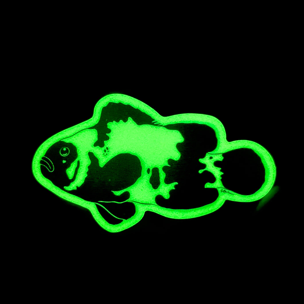 Glow in the dark snowflake clownfish Sticker