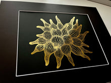 Load image into Gallery viewer, Metallic Gold Anemone Foil Art Print
