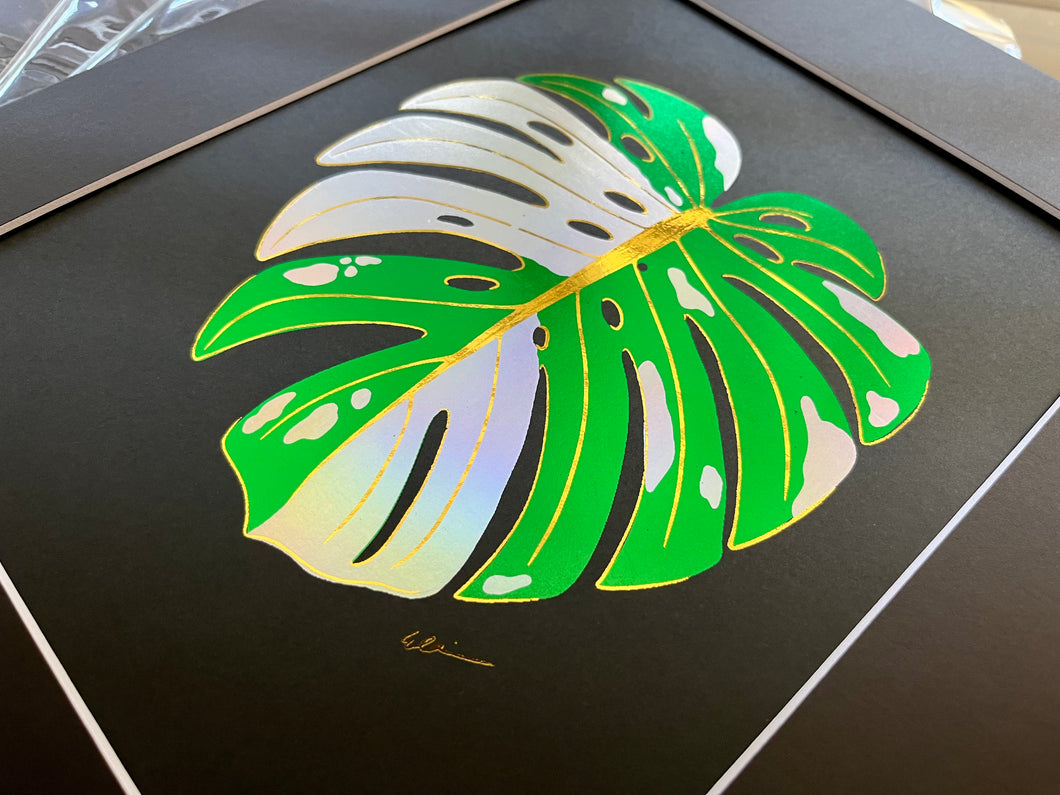 Monstera Foil Art Print