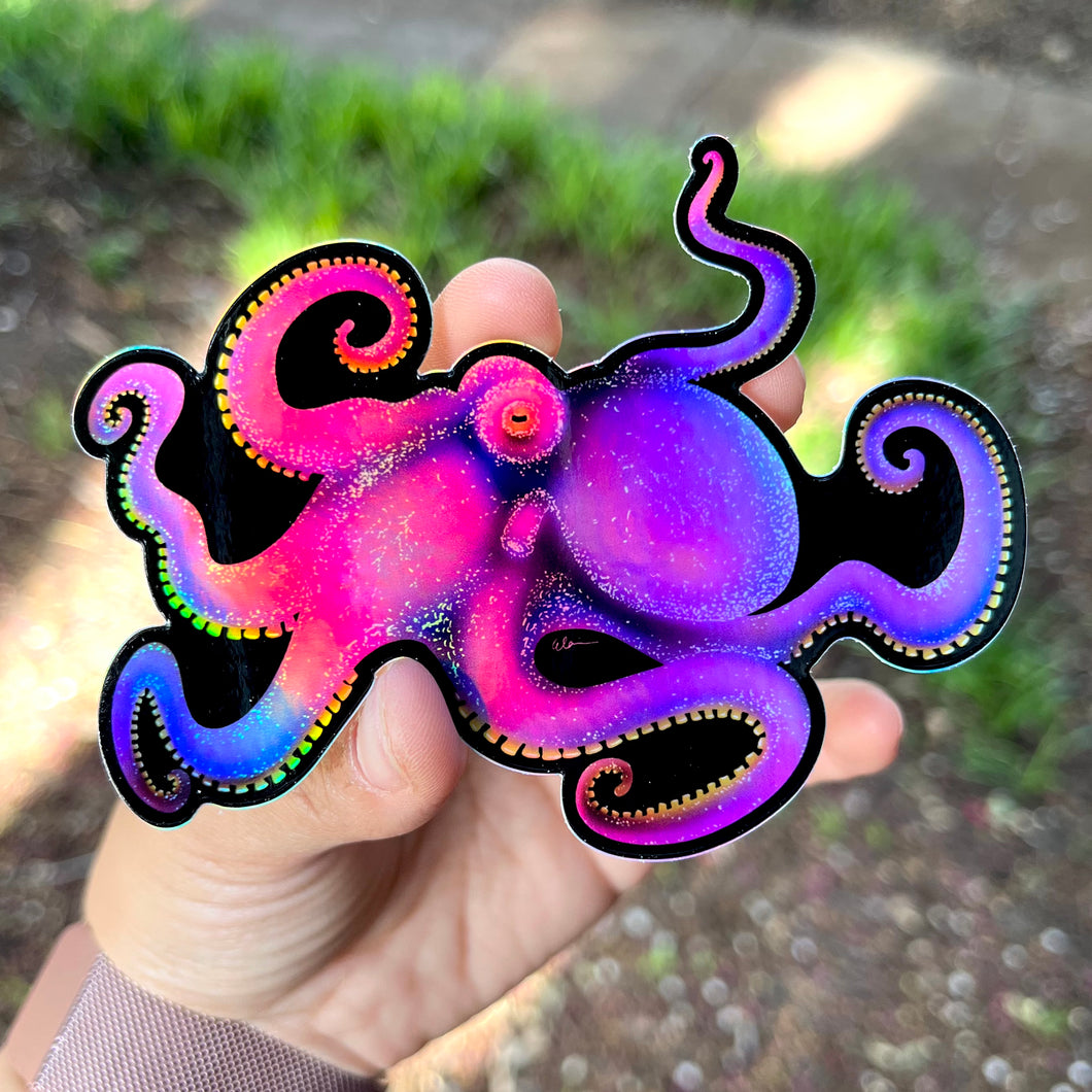 Octopus” Kraken” sticker/ holographic