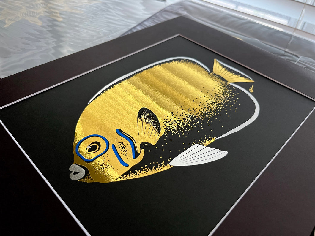 Conspicuous Angelfish Foil Art Print
