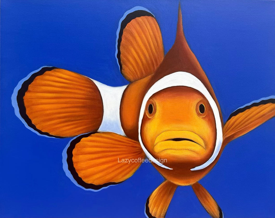 Clownfish on 16 x 20” Heavy Duty Gallery Wrap 1.5” Canvas ( Non fluorescent)