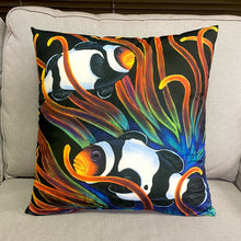 Load image into Gallery viewer, Clownfish and sunburst nem Pillow/ 18”
