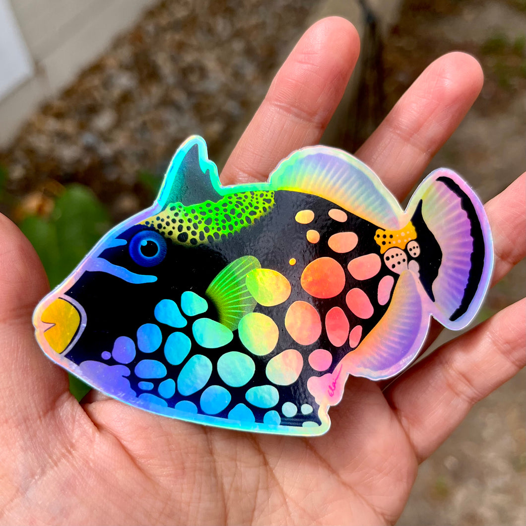 Clown triggerfish Sticker / Holographic