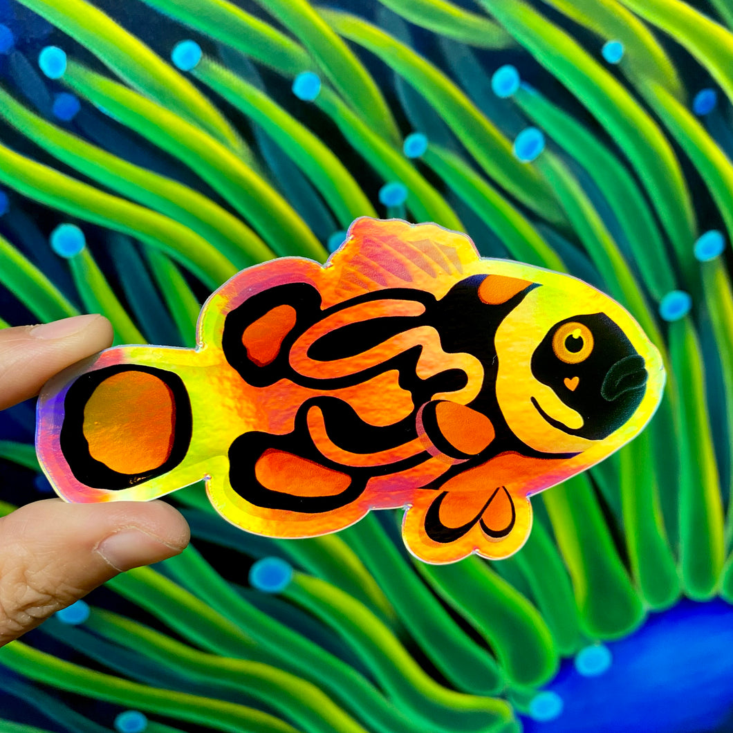 Lazy Clownfish sticker / Holographic